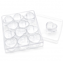 Akrylburkar Hjärtan 12 st - 3 x 3 cm