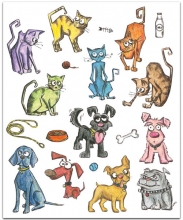 Cling Stamp Mini Crazy Cats & Dogs Tim Holtz Stämplar Uppdelat på Tillverkare