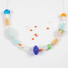 DIY Kit Smycken - Färgglatt Halsband Med Sötvattenspärlor