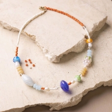 DIY Kit Smycken - Färgglatt Halsband Med Sötvattenspärlor