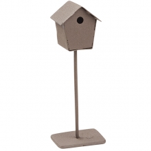 Miniatyr - Fågelhus av Metall - Brun - 10 cm