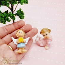 Miniatyr - Skyddsängel Polyresin - Blå - 4 cm