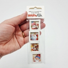 Miniatyr Tavlor - Julbilder i Ram - 4 st - 3 cm