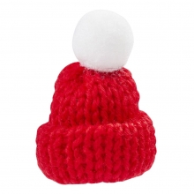 Stickad Mössa Röd 4,5 cm 2 st Figurtillverkning