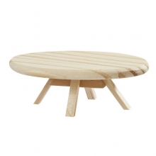 Miniatyr Ovalt Soffbord Till Dockskåp - Obehandlat Trä