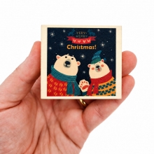 Miniatyr Pussel Julmotiv 16 delar med trälåda