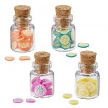 Miniatyr - Inlagd Frukt i Glasburkar 4 st - 2,2 x 1,3 cm