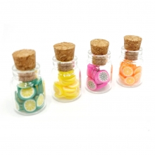 Miniatyr - Inlagd Frukt i Glasburkar 4 st - 2,2 x 1,3 cm