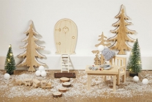Miniatyr Tåg med Vagnar - 9,7x1,8x1,1 cm