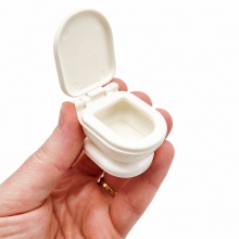 Miniatyr Toalettstol Benvit med öppningsbart lock