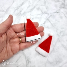 Miniatyr Tomteluva Röd Velour 4x8 cm 2 st Figurtillverkning