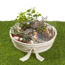 Miniatyr trädgård Fairy Garden Mini Hammock Rustik Metall 11 cm