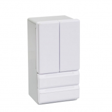 Miniatyr Kylskåp vit och grå 12 cm med belysning inkl batterier