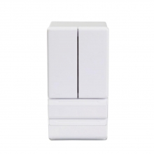 Miniatyr Kylskåp vit och grå 12 cm med belysning inkl batterier