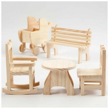 Storpack Minimöbler Plywood 50 st till scrapbooking, pyssel och hobby
