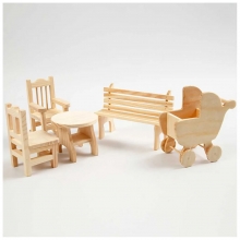 Storpack Minimöbler Plywood 50 st till scrapbooking, pyssel och hobby