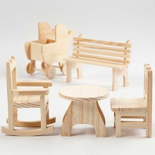 Mini-Möbel i Plywood Stol H: 10 cm Möbler Inredning Miniatyr