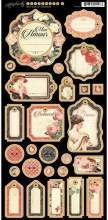 Chipboard Die-Cuts 6”x12” Graphic 45 -Mon Amour Journaling Dekorationer DIY