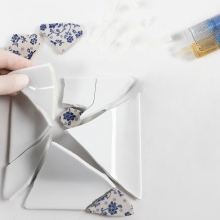 DIY Pysselkit Kintsugi - Dekorativt Fat - Mosaik