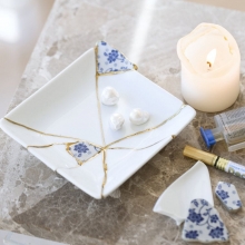 DIY Pysselkit Kintsugi - Dekorativt Fat - Mosaik