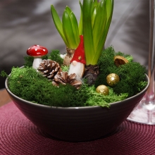 Grön mossa, äkta Islandsmossa, florist, julgrupp, blomstergrupp med mossa