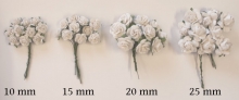 Mulberry Rose Scrapbooking Blommor pappersrosor 25 mm White / Cerise