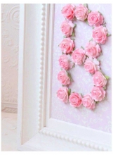 Pappersblommor pappersrosor Rose 10 mm Pink Dekorationer DIY
