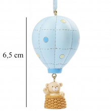 Polyresin Figur Nalle Ballong Blå 6,5 cm Dekorationsfigur