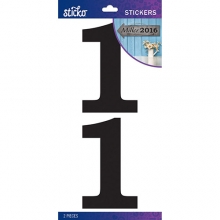 Stickers Sticko Siffra 1 Höjd: 9 cm Siffror Klistermärken