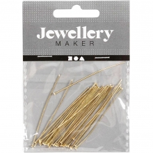 Pärlnålar 30 st Platt Topp 50mm Förgylld Pärlnål Ögonnål