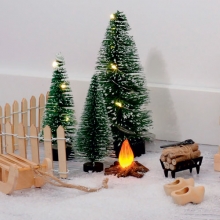 Miniatyr - Vedställ Till Öppen Spis - 3 delar