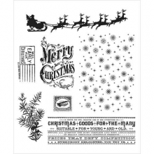 Tim Holtz Cling Rubber Stamp Set Christmas Nostalgia