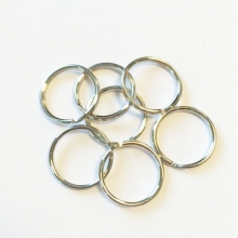 Nyckelringar - Dia 23 mm - Silver - 7 st
