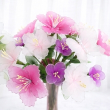 Nylon Tyg, Nylonblomma, Stocking Flowers, Textilblomma Lila