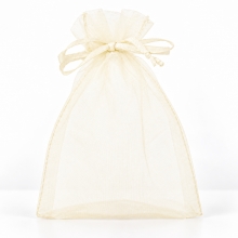 Organzapåsar Creme Wedding Bröllop 13x10 cm 12 st Organzapåse