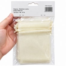 Organzapåsar Creme Wedding Bröllop 13x10 cm 12 st Organzapåse