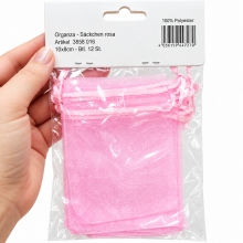 Organzapåse - Rosa - 8 x 10 cm - 12 st