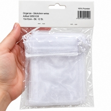 Organzapåsar Vit Vita White Wedding Bröllop 13x10 cm 12 st Organzapåse
