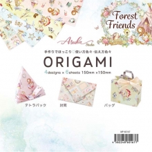 Origami Paper Pad Asuka Studio - Forest Friends - 15x15 cm