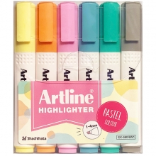 Överstrykningspennor - Artline 660 - Pastellfärger - 6 st