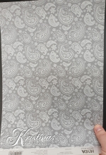 Mönstrat Vellum Papper A4 Paisley 115gsm Pergamentpapper Transparant
