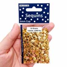 Paljetter Guld 6 mm 1200 st Champagne till scrapbooking, pyssel och hobby