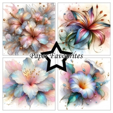 Paper Pad 6x6 - Abstract Flowers - Paper Favourites - 24 ark