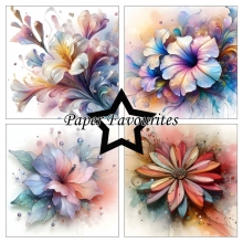 Paper Pad 6x6 - Abstract Flowers - Paper Favourites - 24 ark