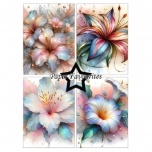 Paper Pad Scrapbooking - Abstract Flowers - Paper Favourites - 24 ark