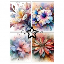 Paper Pad Scrapbooking - Abstract Flowers - Paper Favourites - 24 ark