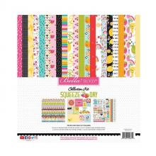Paper Pack Bella Blvd Squeeze The Day 12 x Tum Mönstrade Scrapbooking Papper