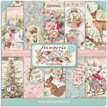 Paper Pack Stamperia - Pink Christmas - 8x8 Tum