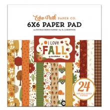 Scrapbooking papper med höstmotiv. Paper Pad Echo Park, I Love Fall, från 2023.