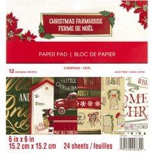 Paper pad Craft Smith Christmas Farmhouse 24 st 6 x Tum Pappersblock 4 8